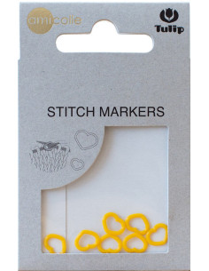 Geel hartjes breiring markeerringen Tulip 2