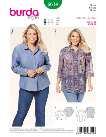 Blousepatroon - Burda 6614
