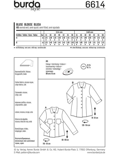 Blousepatroon - Burda 6614