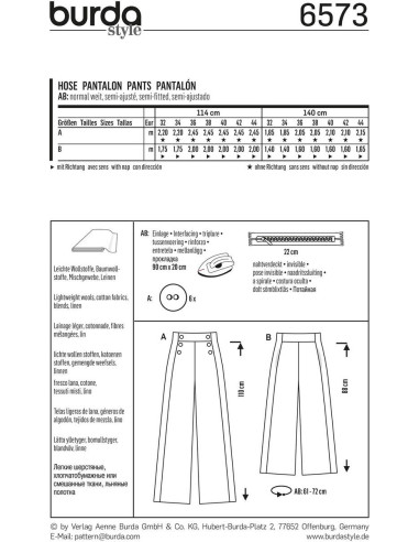 Broekpatroon - Burda 6573