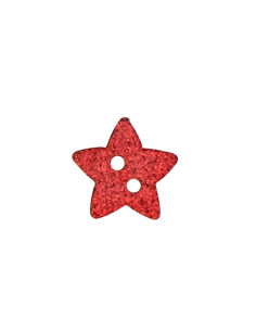 Twee-gats knoop ster glitter - Rood 2