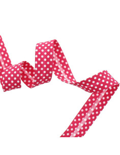 Gestippelde biais - Fuchsia