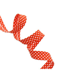 Oranje stippen biaisband