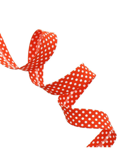 Oranje stippen biaisband