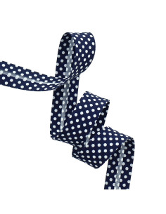 Gestippelde biais - Marineblauw