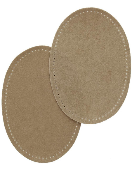 Set ellebogen- en kniestukken om op te strijken - Imitatie beige suède