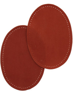 Paar opstrijkbare elleboog- en kniestukken - Imitatie suède terracotta