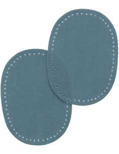 Mini elleboog- en kniestukken om op te strijken - Imitatie blauw jeans suède