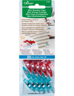 Set van 20 mini knijpers Prodige Clover - Blauw en rood