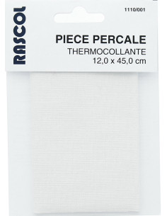 Strijkbare percale voor reparatie - Wit