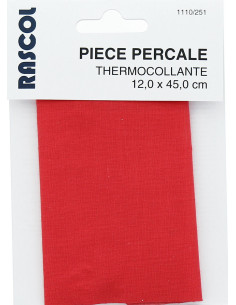 Strijkbare percale voor reparatie - Vermiljoenrood