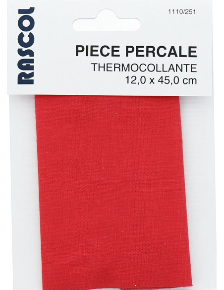 Strijkbare percale voor reparatie - Vermiljoenrood