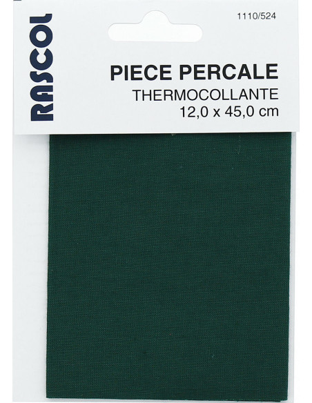 Strijkbare percale voor reparatie - Dennengroen