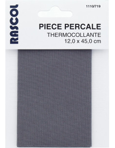Strijkbare percale voor reparatie - Leigrijs
