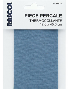 Strijkbare percale voor reparatie - Blauwgrijs