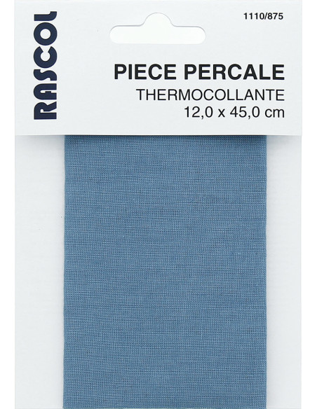 Strijkbare percale voor reparatie - Blauwgrijs