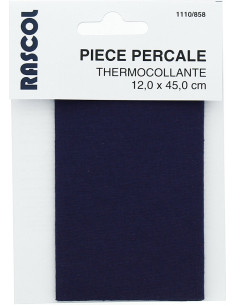 Strijkbare percale voor reparatie - Marineblauw