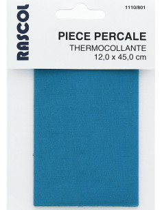 Thermisch hechtende percale voor reparatie - Turkooisblauw