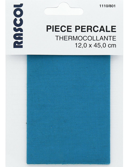 Thermisch hechtende percale voor reparatie - Turkooisblauw