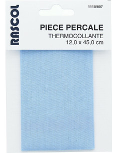 Strijkbare percale voor reparatie - Lichtblauw