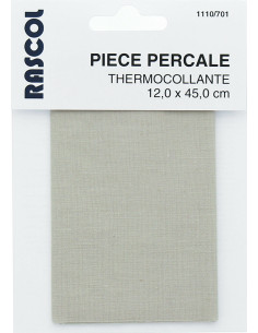 Strijkbare percale voor reparatie - Lichtgrijs