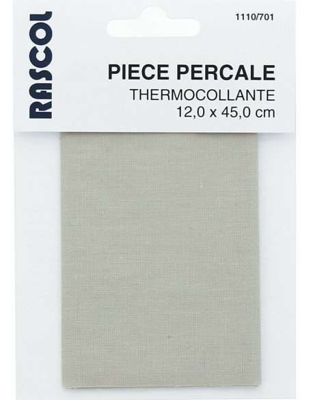 Strijkbare percale voor reparatie - Lichtgrijs