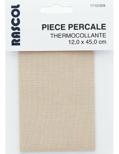 Strijkbare percale voor reparatie - Lichtbeige