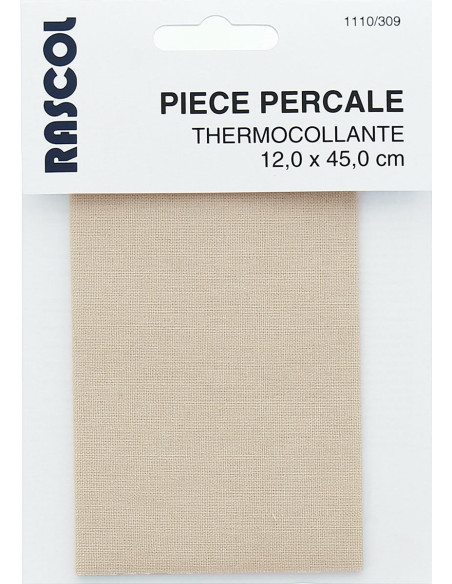 Strijkbare percale voor reparatie - Lichtbeige