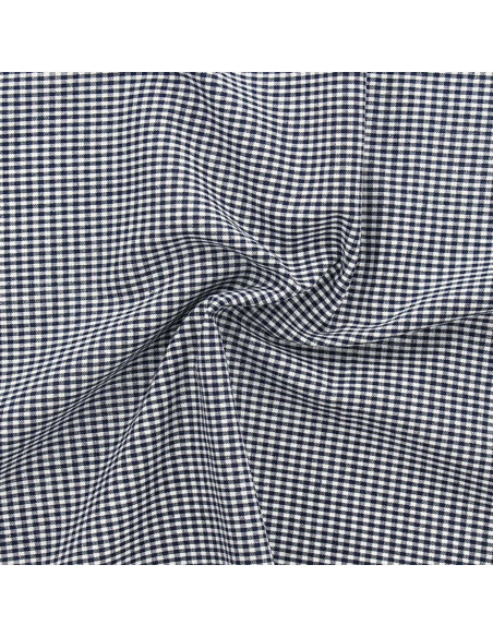 Vichy-stof met kleine ruitjes - Marineblauw