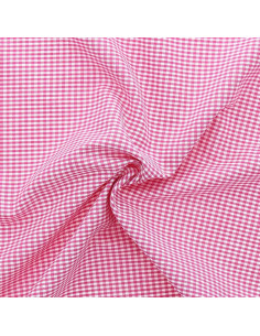 Vichy-stof met kleine ruitjes - Fuchsia