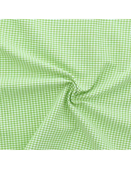 Vichy-stof met kleine ruitjes - Anijsgroen