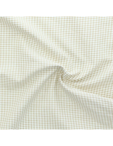 Vichy-stof met kleine ruitjes - Beige