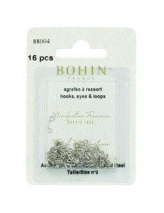 Bohin metalen nietjes met veren - Zilver 2