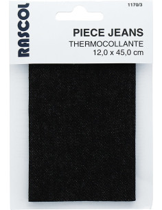 Strijkbare percale voor reparatie - Zwarte jeans