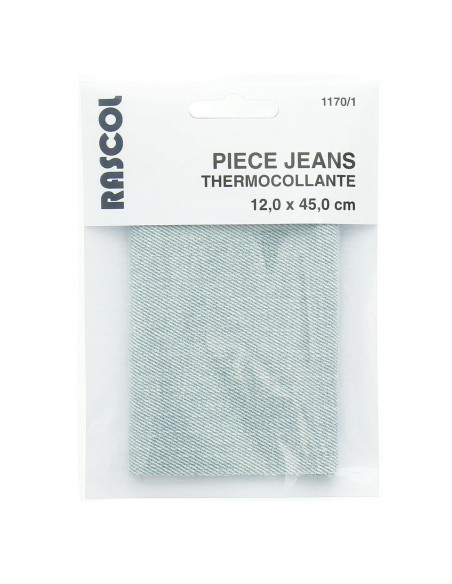 Strijkbare percale voor reparatie - Lichtblauwe jeans