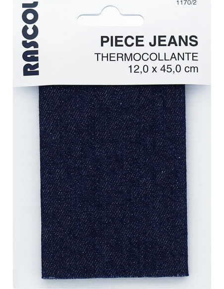 Strijkbare percale voor reparatie - Donkerblauwe jeans