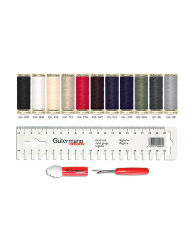 Set van 11 Gütermann naaigaren + accessoires
