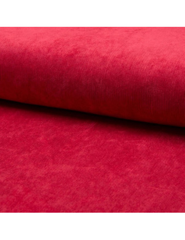 Ribfluweel stof - Rood