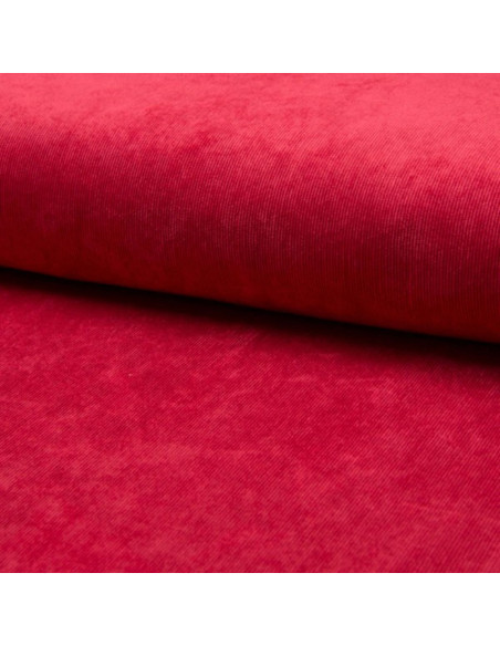 Ribfluweel stof - Rood