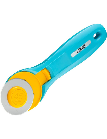 Ergonomische turquoise cirkelmes Olfa 45mm