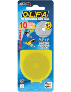 10 vervangmessen voor Olfa snijder - 45 mm