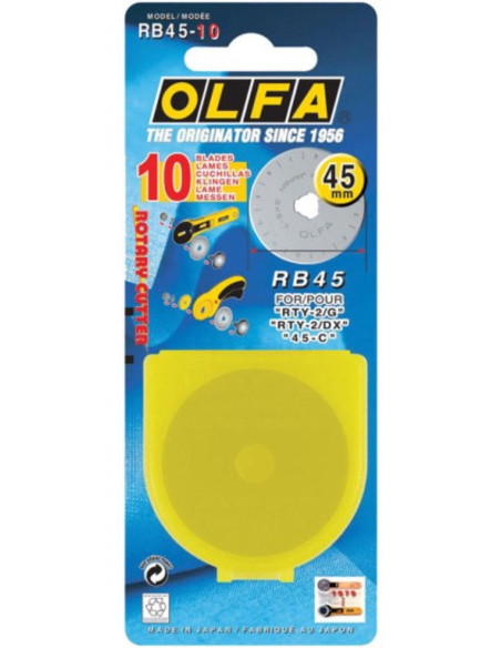10 vervangmessen voor Olfa snijder - 45 mm