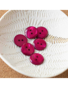 Sparkle knoop met 2 gaten - Fuchsia