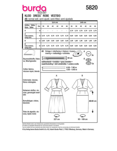 Jurkpatroon - Burda 5820