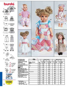 Patroon voor bijpassende poppenkleding - Burda 8308