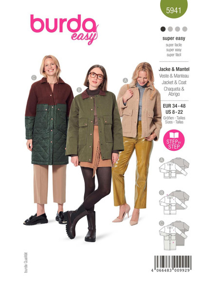 Jas- en mantelpatroon - Burda 5941