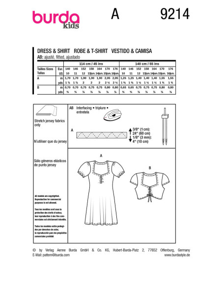 Jurk en top patroon - Burda 9214