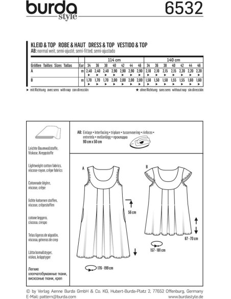 Jurk en top patroon - Burda 6532