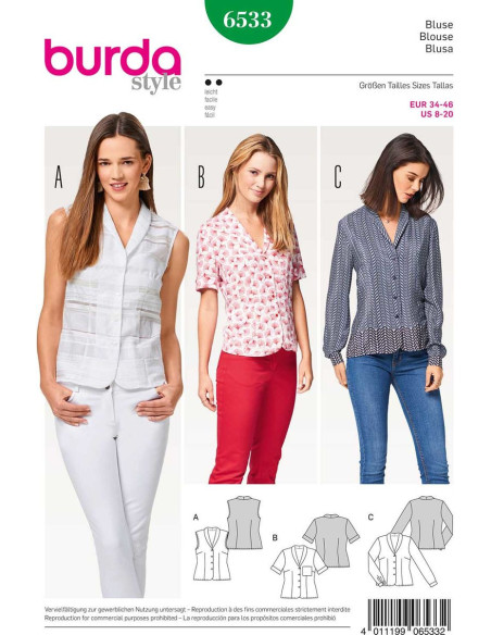 Blousepatroon - Burda 6533