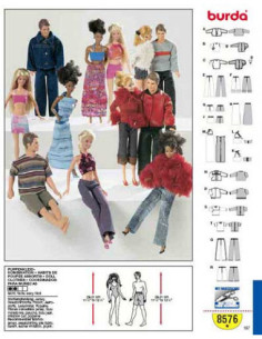 Patroon voor Barbie-poppenkleding - Burda 8576